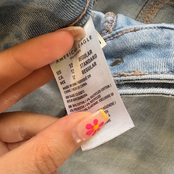 American Eagle Outfitters Blue Skinny Jeans Distressed Style - Picture 3 of 5